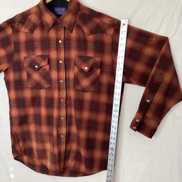 Vintage Pendleton High grade Western Wear Button Down wool button down shirt - Picture 2 of 14